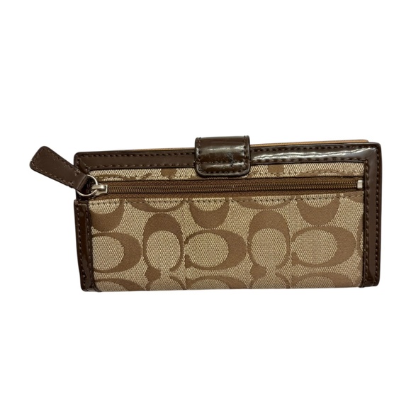 Coach y2k signature brown cc slim turnlock wallet - Picture 2 of 5